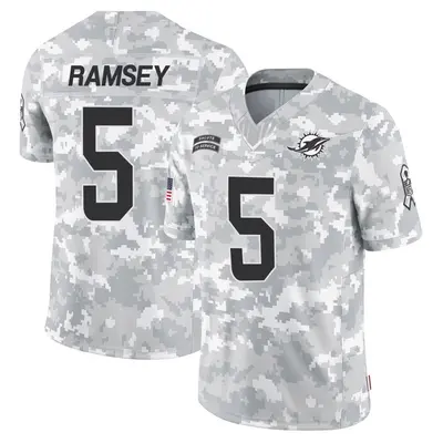 Men's Limited Jalen Ramsey Miami Dolphins Arctic Camo 2024 Salute to Service Jersey