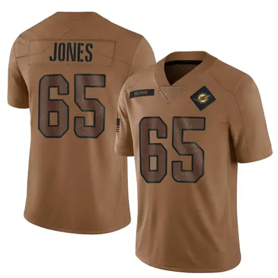 Men's Limited Robert Jones Miami Dolphins Brown 2023 Salute To Service Jersey