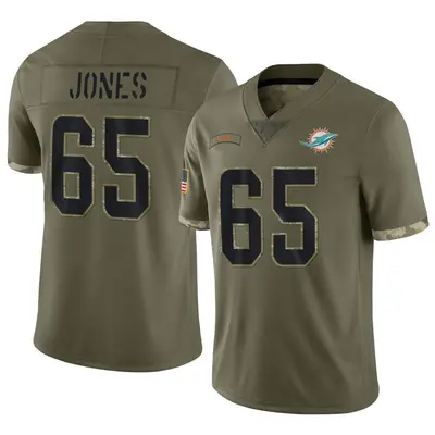 Men's Limited Robert Jones Miami Dolphins Olive 2022 Salute To Service Jersey