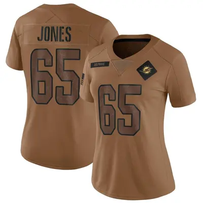 Women's Limited Robert Jones Miami Dolphins Brown 2023 Salute To Service Jersey